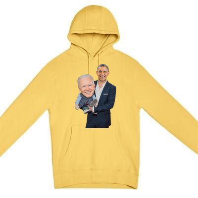 Biden Obama Puppet Joe Funny Political Premium Pullover Hoodie