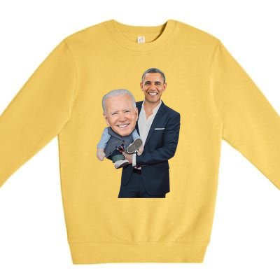 Biden Obama Puppet Joe Funny Political Premium Crewneck Sweatshirt