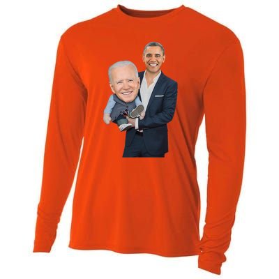 Biden Obama Puppet Joe Funny Political Cooling Performance Long Sleeve Crew