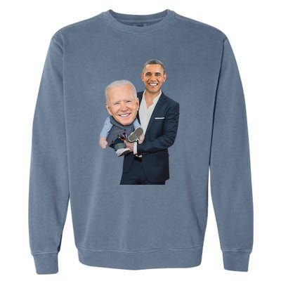 Biden Obama Puppet Joe Funny Political Garment-Dyed Sweatshirt