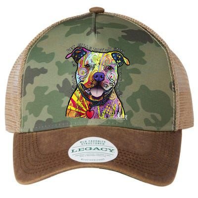 Beware Of Pit Bulls Dean Russo Pitbull Original Dog Lover Legacy Tie Dye Trucker Hat