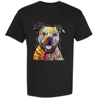 Beware Of Pit Bulls Dean Russo Pitbull Original Dog Lover Garment-Dyed Heavyweight T-Shirt