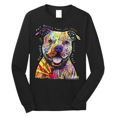 Beware Of Pit Bulls Dean Russo Pitbull Original Dog Lover Long Sleeve Shirt