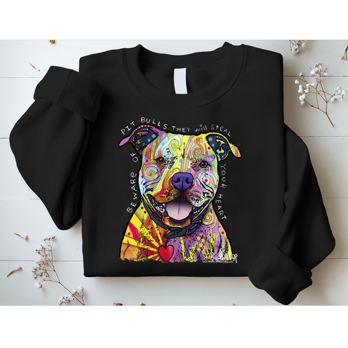 Beware Of Pit Bulls Dean Russo Pitbull Original Dog Lover Sweatshirt