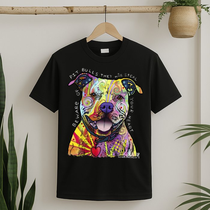 Beware Of Pit Bulls Dean Russo Pitbull Original Dog Lover T-Shirt