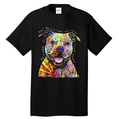 Beware Of Pit Bulls Dean Russo Pitbull Original Dog Lover Tall T-Shirt