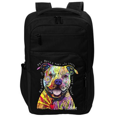Beware Of Pit Bulls Dean Russo Pitbull Original Dog Lover Impact Tech Backpack