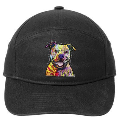 Beware Of Pit Bulls Dean Russo Pitbull Original Dog Lover 7-Panel Snapback Hat