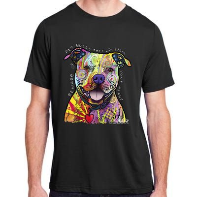 Beware Of Pit Bulls Dean Russo Pitbull Original Dog Lover Adult ChromaSoft Performance T-Shirt