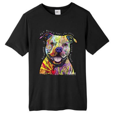 Beware Of Pit Bulls Dean Russo Pitbull Original Dog Lover Tall Fusion ChromaSoft Performance T-Shirt