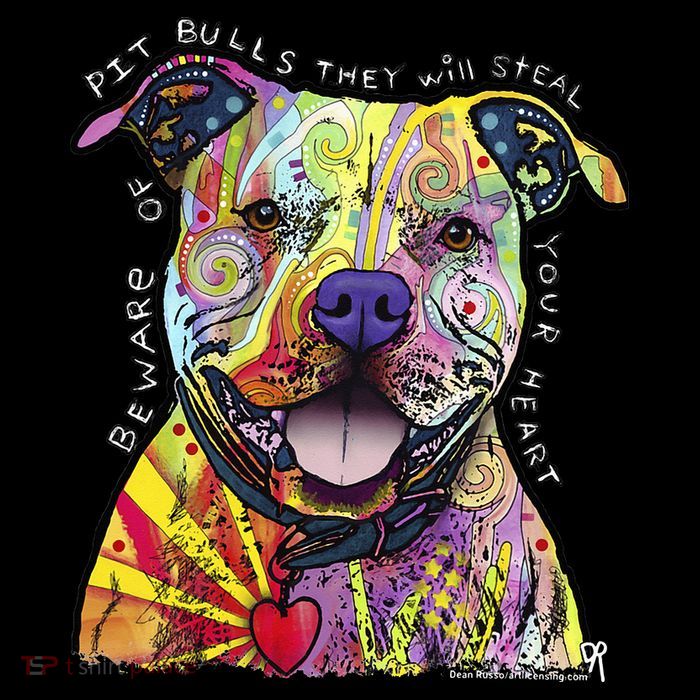 Beware Of Pit Bulls Dean Russo Pitbull Original Dog Lover Drawstring Bag