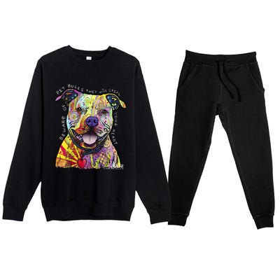 Beware Of Pit Bulls Dean Russo Pitbull Original Dog Lover Premium Crewneck Sweatsuit Set