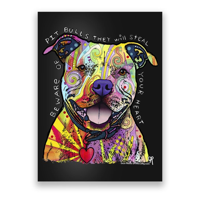 Beware Of Pit Bulls Dean Russo Pitbull Original Dog Lover Poster