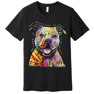 Beware Of Pit Bulls Dean Russo Pitbull Original Dog Lover Premium T-Shirt