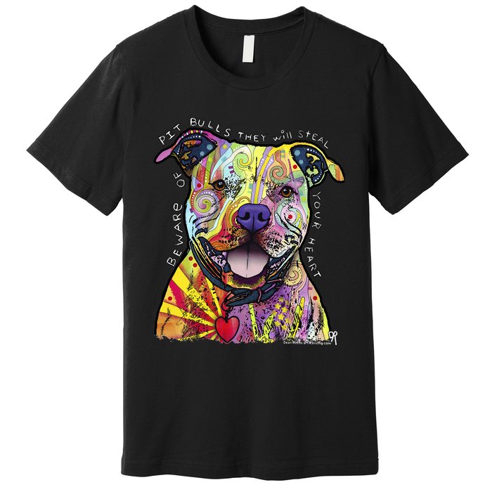 Beware Of Pit Bulls Dean Russo Pitbull Original Dog Lover Premium T-Shirt