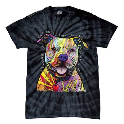 Beware Of Pit Bulls Dean Russo Pitbull Original Dog Lover Tie-Dye T-Shirt