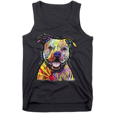 Beware Of Pit Bulls Dean Russo Pitbull Original Dog Lover Tank Top