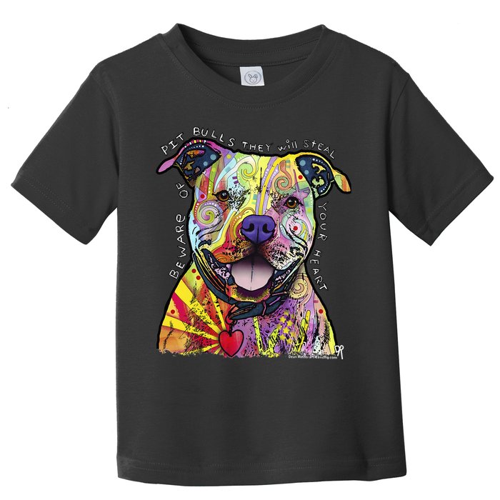 Beware Of Pit Bulls Dean Russo Pitbull Original Dog Lover Toddler T-Shirt
