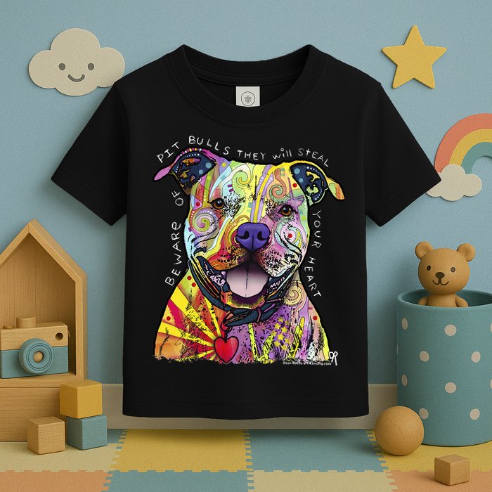 Beware Of Pit Bulls Dean Russo Pitbull Original Dog Lover Toddler T-Shirt