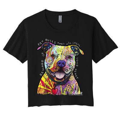 Beware Of Pit Bulls Dean Russo Pitbull Original Dog Lover Crop Top