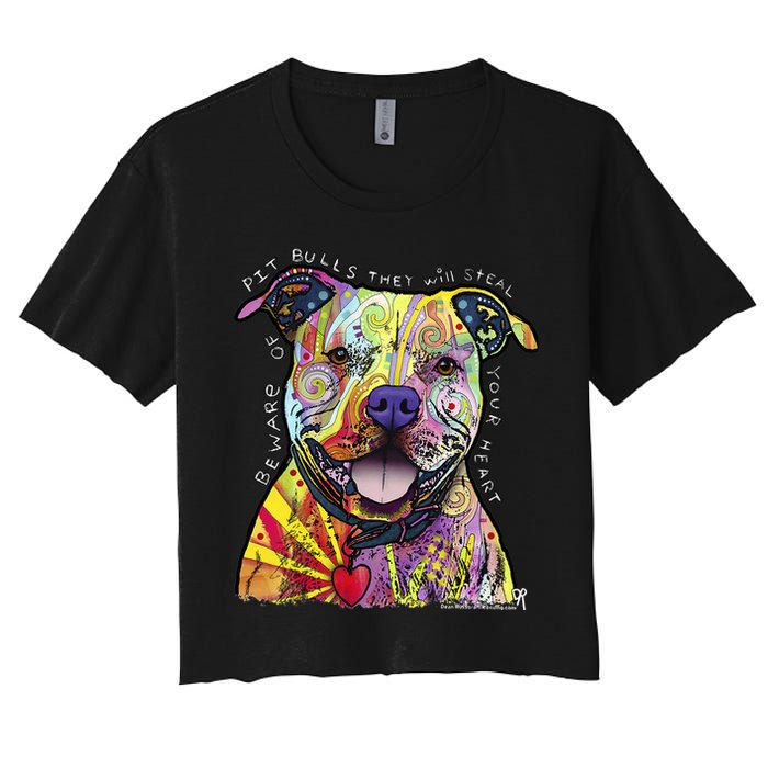 Beware Of Pit Bulls Dean Russo Pitbull Original Dog Lover Crop Top