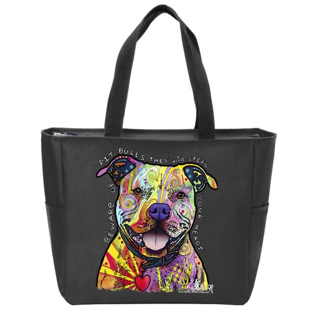 Beware Of Pit Bulls Dean Russo Pitbull Original Dog Lover Zip Tote Bag
