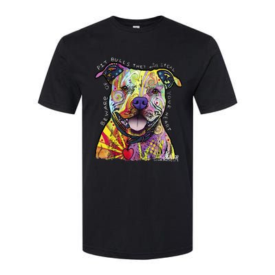 Beware Of Pit Bulls Dean Russo Pitbull Original Dog Lover Softstyle CVC T-Shirt