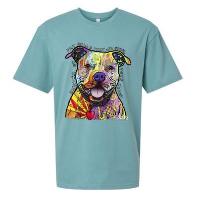 Beware Of Pit Bulls Dean Russo Pitbull Original Dog Lover Sueded Cloud Jersey T-Shirt