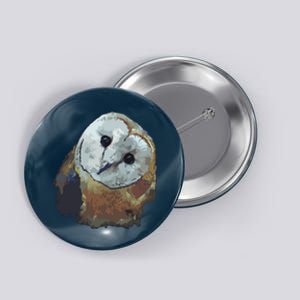 Barn Owl Painting Owl Art Button