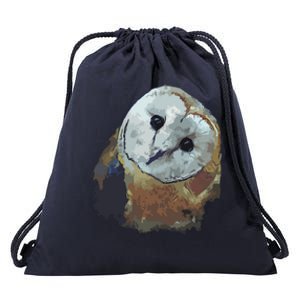 Barn Owl Painting Owl Art Drawstring Bag