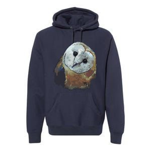 Barn Owl Painting Owl Art Premium Hoodie