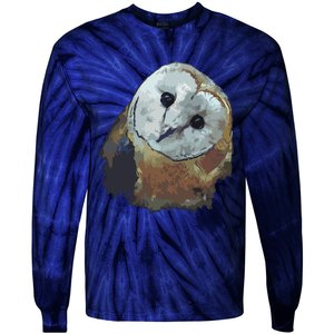 Barn Owl Painting Owl Art Tie-Dye Long Sleeve Shirt