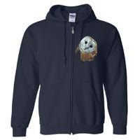 Barn Owl Painting Owl Art Full Zip Hoodie