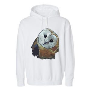 Barn Owl Painting Owl Art Garment-Dyed Fleece Hoodie