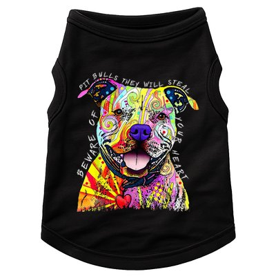 Beware of Pit Bulls They Will Steal Your Heart Funny Dogs Doggie Tank