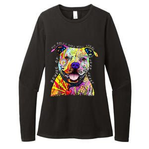 Beware of Pit Bulls They Will Steal Your Heart Funny Dogs Womens CVC Long Sleeve Shirt