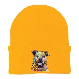 Beware Of Pit Bulls Dean Russo Pitbull Original Dog Lover Meaningful Gift Knit Cap Winter Beanie