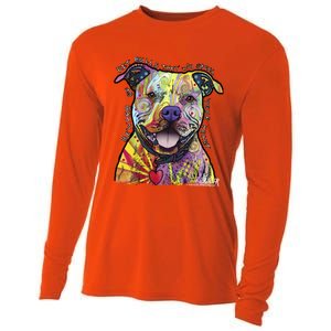 Beware Of Pit Bulls Dean Russo Pitbull Original Dog Lover Meaningful Gift Cooling Performance Long Sleeve Crew