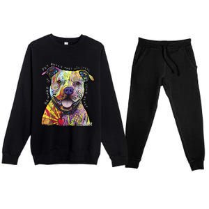 Beware Of Pit Bulls Dean Russo Pitbull Original Dog Lover Meaningful Gift Premium Crewneck Sweatsuit Set