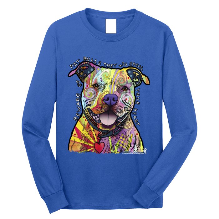 Beware Of Pit Bulls Dean Russo Pitbull Original Dog Lover Meaningful Gift Long Sleeve Shirt