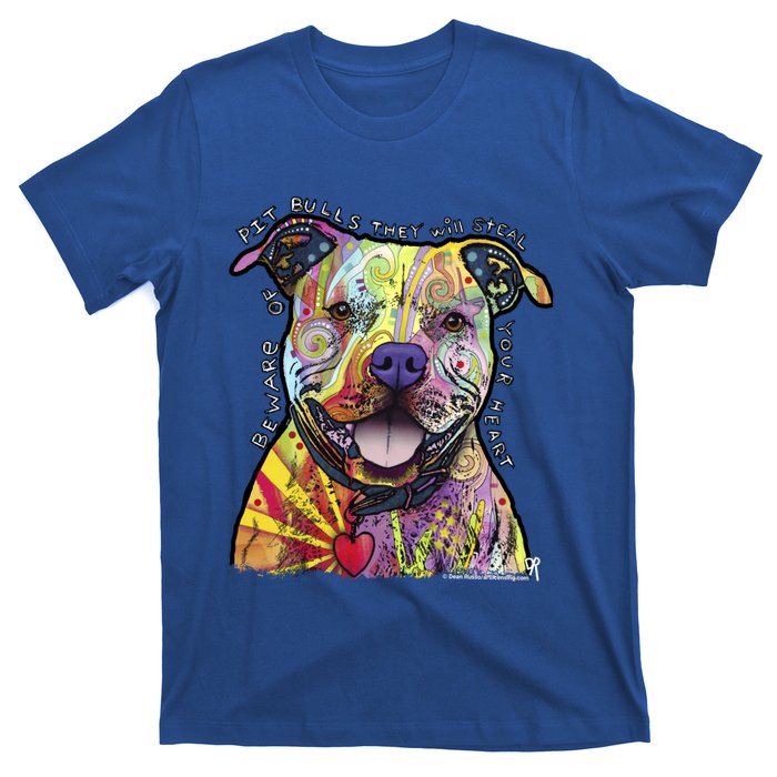 Beware Of Pit Bulls Dean Russo Pitbull Original Dog Lover Meaningful Gift T-Shirt