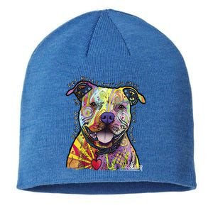 Beware Of Pit Bulls Dean Russo Pitbull Original Dog Lover Meaningful Gift Sustainable Beanie