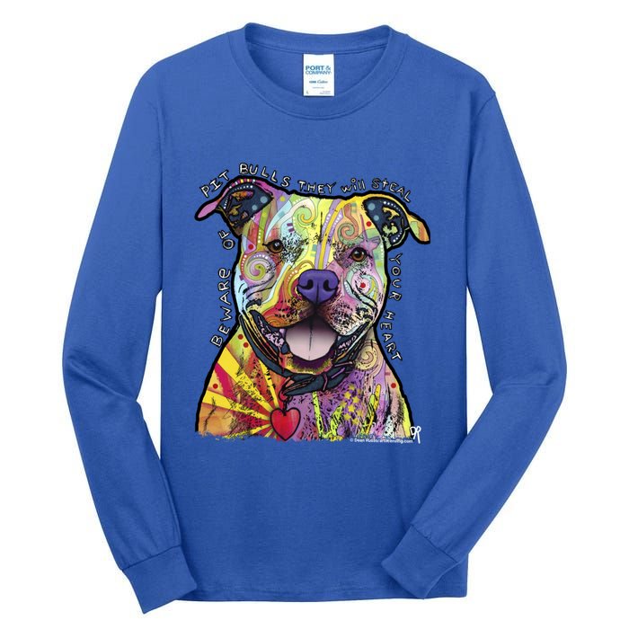 Beware Of Pit Bulls Dean Russo Pitbull Original Dog Lover Meaningful Gift Tall Long Sleeve T-Shirt