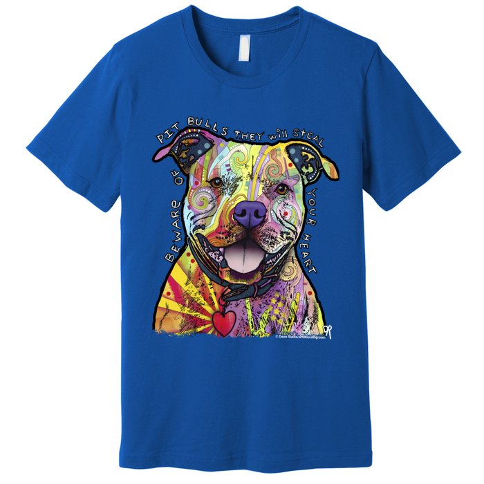 Beware Of Pit Bulls Dean Russo Pitbull Original Dog Lover Meaningful Gift Premium T-Shirt