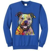 Beware Of Pit Bulls Dean Russo Pitbull Original Dog Lover Meaningful Gift Tall Sweatshirt