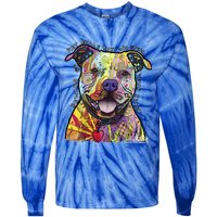 Beware Of Pit Bulls Dean Russo Pitbull Original Dog Lover Meaningful Gift Tie-Dye Long Sleeve Shirt