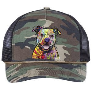 Beware Of Pit Bulls Dean Russo Pitbull Original Dog Lover Meaningful Gift Retro Rope Trucker Hat Cap