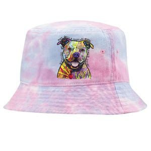 Beware Of Pit Bulls Dean Russo Pitbull Original Dog Lover Meaningful Gift Tie-Dyed Bucket Hat