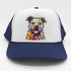 Beware Of Pit Bulls Dean Russo Pitbull Original Dog Lover Meaningful Gift Trucker Hat