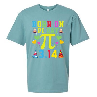 Born On Pi Day Birthday Decorations Happy 14 March 14th Gift Sueded Cloud Jersey T-Shirt